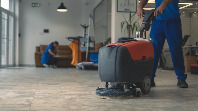 Commercial hard floor care and maintenance in Iowa, including buffing, waxing, and deep cleaning.